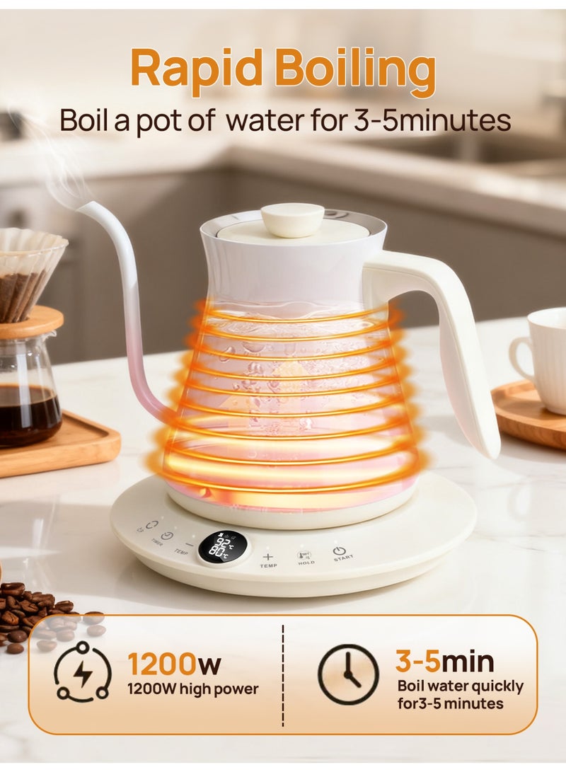 بريتيل غلاية القهوة الكهربائية V60، غلاية ذات عنق طويل، 800 مل، 1200 واط، تسخين سريع، من الفولاذ المقاوم للصدأ 304 - Image 4