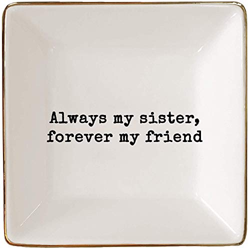 Simply Charmed Sister Gift | Birthday Gift for Sister | Jewelry Ring Holder | Elegant Trinket Tray Organizer Dish - Image 1