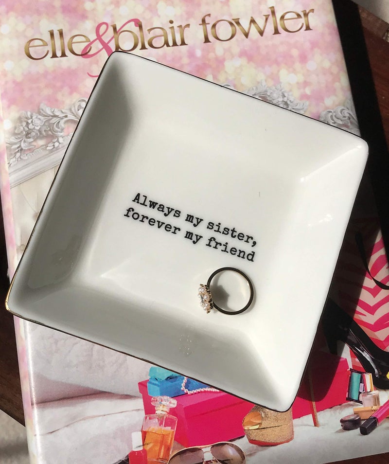 Simply Charmed Sister Gift | Birthday Gift for Sister | Jewelry Ring Holder | Elegant Trinket Tray Organizer Dish - Image 3