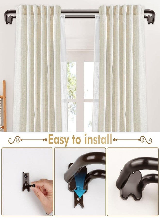 USFOOK Bronze Double Curtain Rods, Blackout Wrap Around Curtain Rods for Windows 32 to 58 Inch, 6/8 Inch Room Darkening Curtain Rod - Image 4