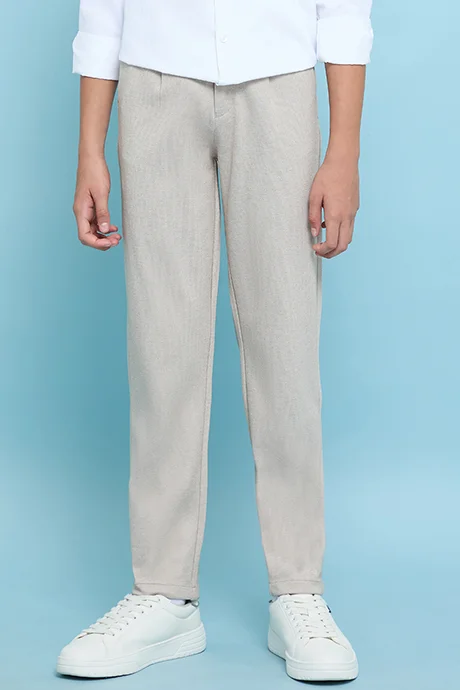 R&B Solid Pants with Button Closure