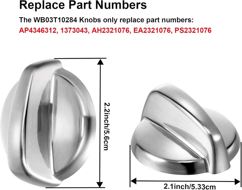 Gejoy WB03T10284 Knobs Burner Control Knobs Compatible with General Electric GE Range/Stove/Oven Knob Replace for AP4346312 PS2321076 (6 Pack) - Image 3