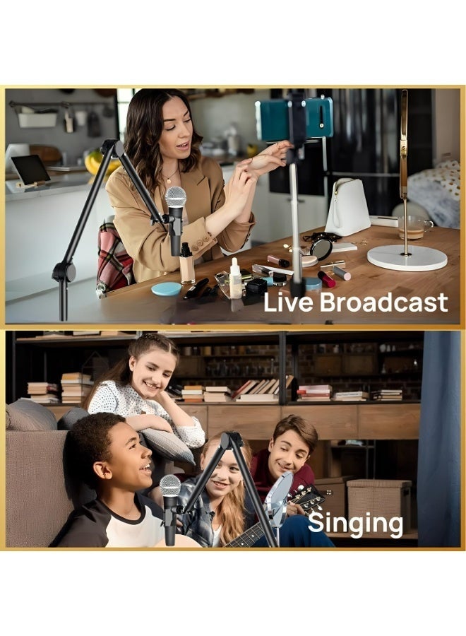 والالا حامل ميكروفون من الفولاذ الكربوني، حامل ميكروفون بذراع ذراع، مشبك تثبيت على المكتب، محول براغي، إدارة كابلات، مشابك ميكروفون، حامل ميكروفون بذراع ذراع للألعاب، البودكاست، الغناء، البث المباشر - Image 4