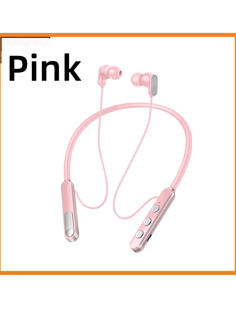 Generic New Neck Wear Sports Bluetooth Headphones Hanging Neck Bluetooth Magnetic Suction Ear Headphones Pink 