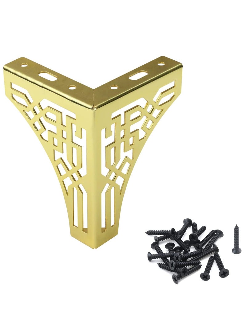 أرجل أثاث معدنية لآلات الكنب وخزائن، أرجل طاولات حديثة بأسلوب تويلا، دعم لصناديق التخزين وخزائن الملابس، بدائل لأرجل الكراسي والأرائك، قاعدة لتلفاز، أدراج، مجموعة 4 قطع ذهبية، طول 5 بوصات. - Image 2