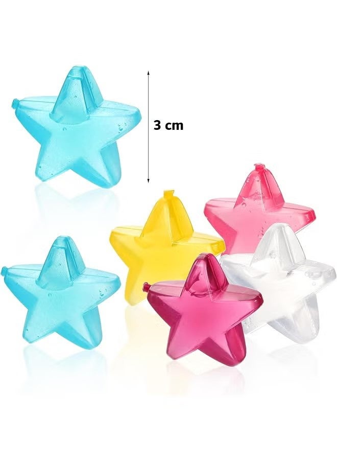 واي جيه 24 قرص قوالب جليد نجمة بلاستيكية قابلة لإعادة الاستخدام للمشروبات، مكعبات جليد ملونة قابلة لإعادة التجديد وغير مخففة، مستلزمات الحفلات للأولاد والفتيات الأطفال البالغين - Image 2