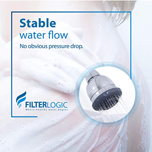 Filterlogic فلتر لوجيك WHR-140 بديل لفلتر الدش Culligan® WHR-140، WSH-C125، ISH-100، HSH-C135، فلتر مياه رأس الدش، مع مادة ترشيح KDF المتقدمة، عبوة 3 قطع - Image 5
