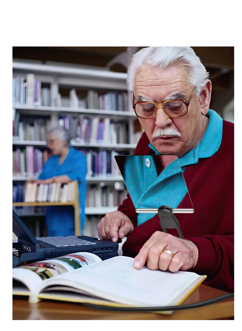 SYOSI 5X Hands Free Magnifying Glass for Reading. 24*17cmLarge Full Book Page Magnifier for Neck Wear. Magnifier for Reading,Sewing, Cross Stitch, Inspection (Black) - Image 3