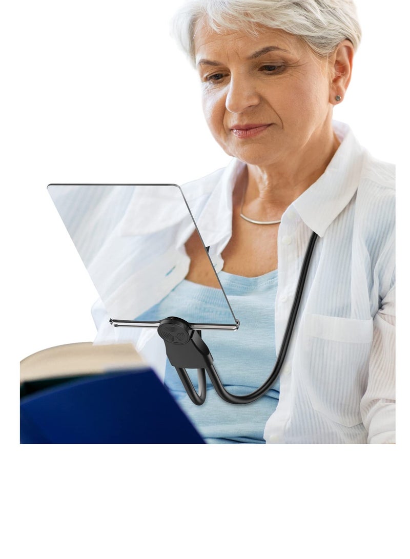 SYOSI 5X Hands Free Magnifying Glass for Reading. 24*17cmLarge Full Book Page Magnifier for Neck Wear. Magnifier for Reading,Sewing, Cross Stitch, Inspection (Black) - Image 1