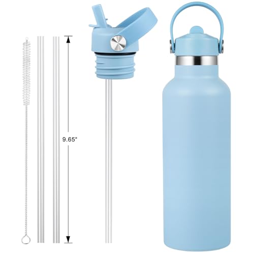 VGHNQ Straw Lid for Hydroflask, Lids with Straw for Hydro Flask 18 21 24 oz Standard Mouth, Replacement Sport Cap for HydroFlask Top Lid with Flexible Handle, Sport Water Bottle Cap Accessories, Rain - Image 5