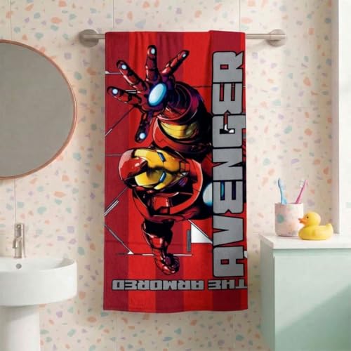 Athom Trendz Marvel Ironman 350 GSM Cotton Kids Bath Towel (Multicolour, 60x120 cm) - Image 1