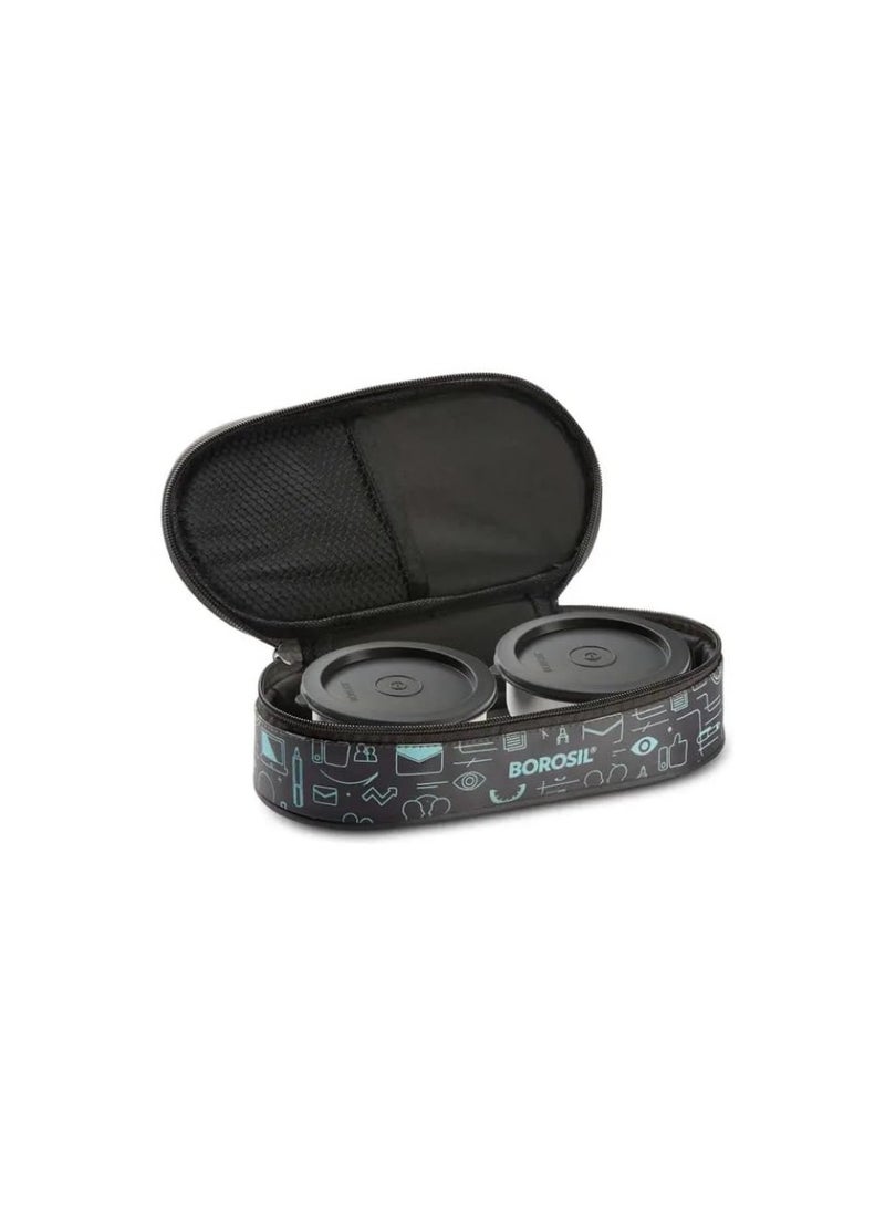 Borosil Carry Fresh Stainless Steel Lunchbox with Bag | 2 pc Round Container Set (180 ml Each) | Leakproof Tiffin with Food Grade Steel | Horizontal | 1 Year Warranty  - Image 3