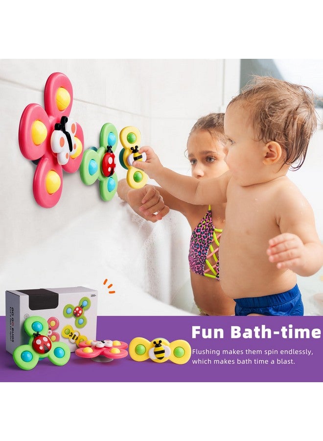 LiKee LiKee Strong Suction Cup Fidget Rotating Sensory Bath Toys for Baby 12 18 Months Airplane Car Travel Table & Window Toys for 1 2 Years Old Toddler Boys and Girls (Insect-1) - Image 5