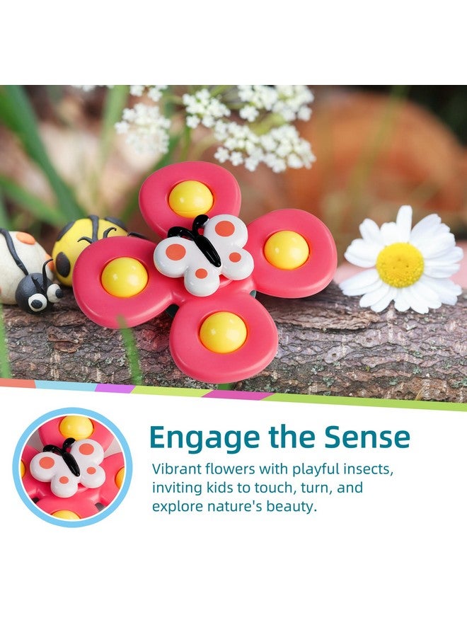 LiKee LiKee Strong Suction Cup Fidget Rotating Sensory Bath Toys for Baby 12 18 Months Airplane Car Travel Table & Window Toys for 1 2 Years Old Toddler Boys and Girls (Insect-1) - Image 4