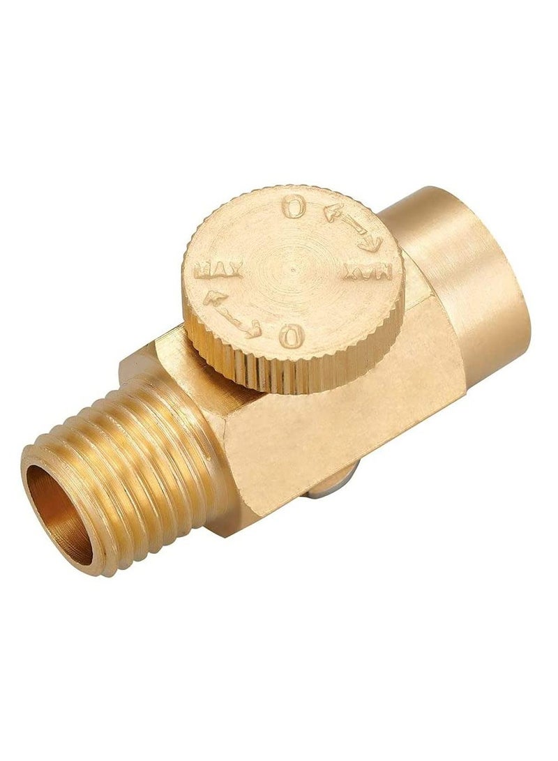 Brass Air Flow Regulator Valve 1/4 NPT Male to Female Fitting for Compressor Control  - Image 1