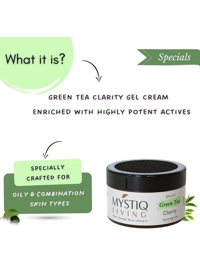MYSTIQ LIVING Specials Green Tea Clarity Acne Gel Cream; Anti Acne Pimple & Scar Removal Cream Skin Clarifying Day & Night Gel; Moisturizer For Oily Skin; 50Gm  - Image 3