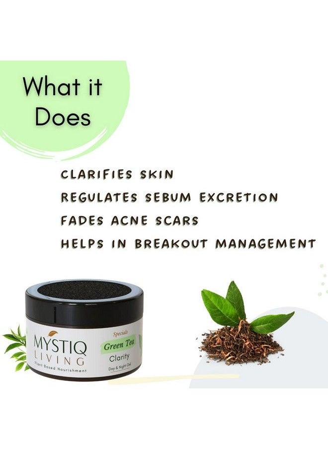MYSTIQ LIVING Specials Green Tea Clarity Acne Gel Cream; Anti Acne Pimple & Scar Removal Cream Skin Clarifying Day & Night Gel; Moisturizer For Oily Skin; 50Gm  - Image 4