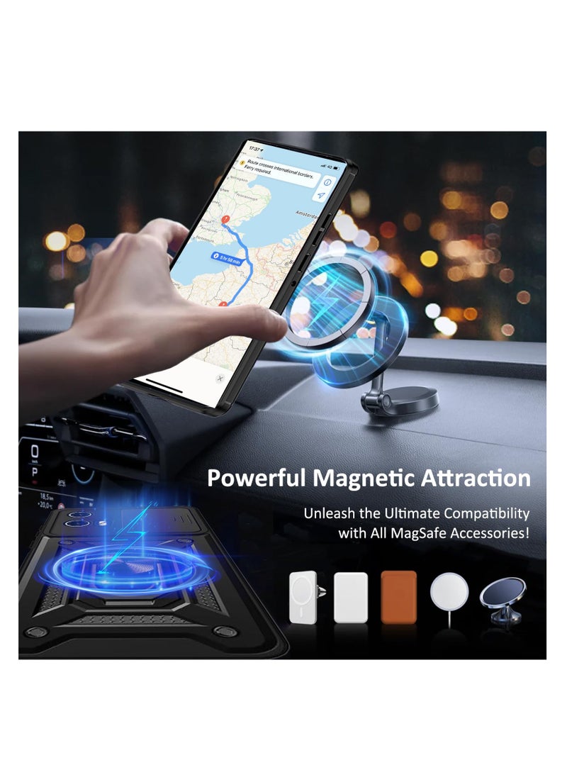 Aookay - [1+2] for Google Pixel 9 Pro Phone Case with Tempered Glass Screen Protector (2pcs) and Sliding Camera Cover, Kickstand Ring, Mil-Grade Shockproof Case - Image 1