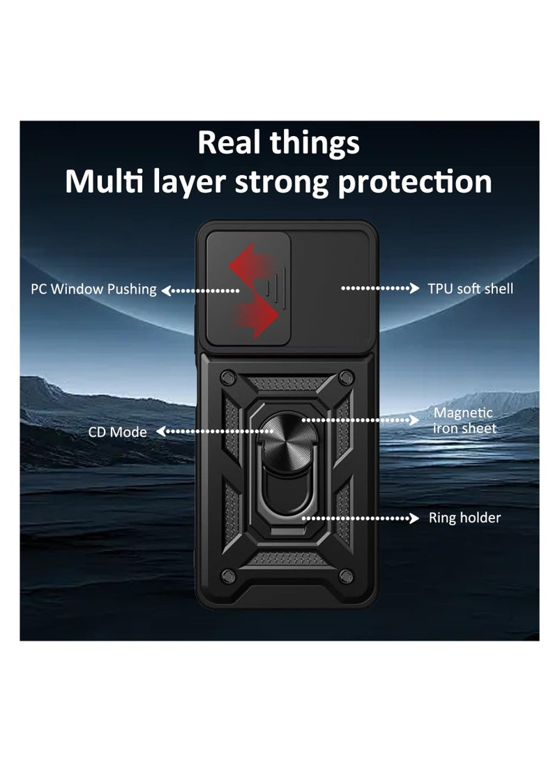 Aookay - [1+2] for Google Pixel 9 Pro Phone Case with Tempered Glass Screen Protector (2pcs) and Sliding Camera Cover, Kickstand Ring, Mil-Grade Shockproof Case - Image 1