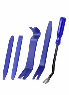 KASTWAVE 5PCS Pry Off Removal Tool Car Blue Set, Fastener Removal Tool Car Tool - Easy to Remove Car Stereo, Door Panel, Fastener, Mold, Dashboard  - Image 1