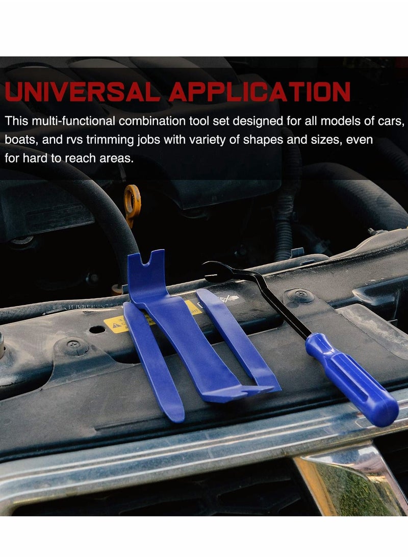 KASTWAVE 5PCS Pry Off Removal Tool Car Blue Set, Fastener Removal Tool Car Tool - Easy to Remove Car Stereo, Door Panel, Fastener, Mold, Dashboard  - Image 4