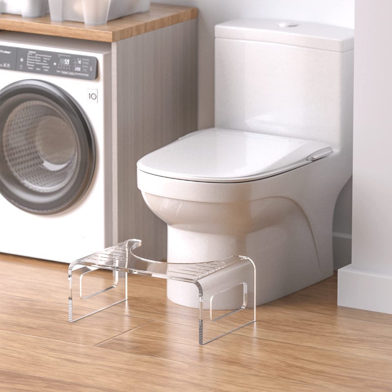 AmazerBath أمازر باث 7 إنش كرسي مرحاض أكريليك للجلوس، كرسي مرحاض شفاف للبالغين، تصميم حديث غير قابل للانزلاق، يتحمل أوزان ثقيلة، يندمج بسلاسة مع أي حمام - Image 5