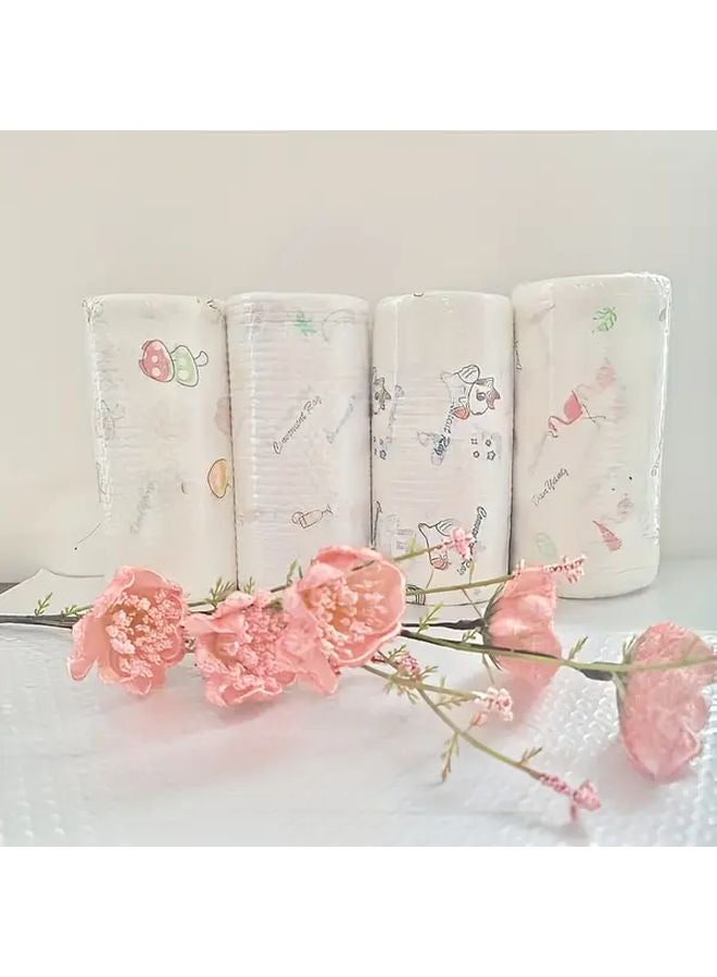 Reusable Washable Paper Towels Roll Dual Use Kitchen And Party Cleaning Vibrant Pattern - Image 1