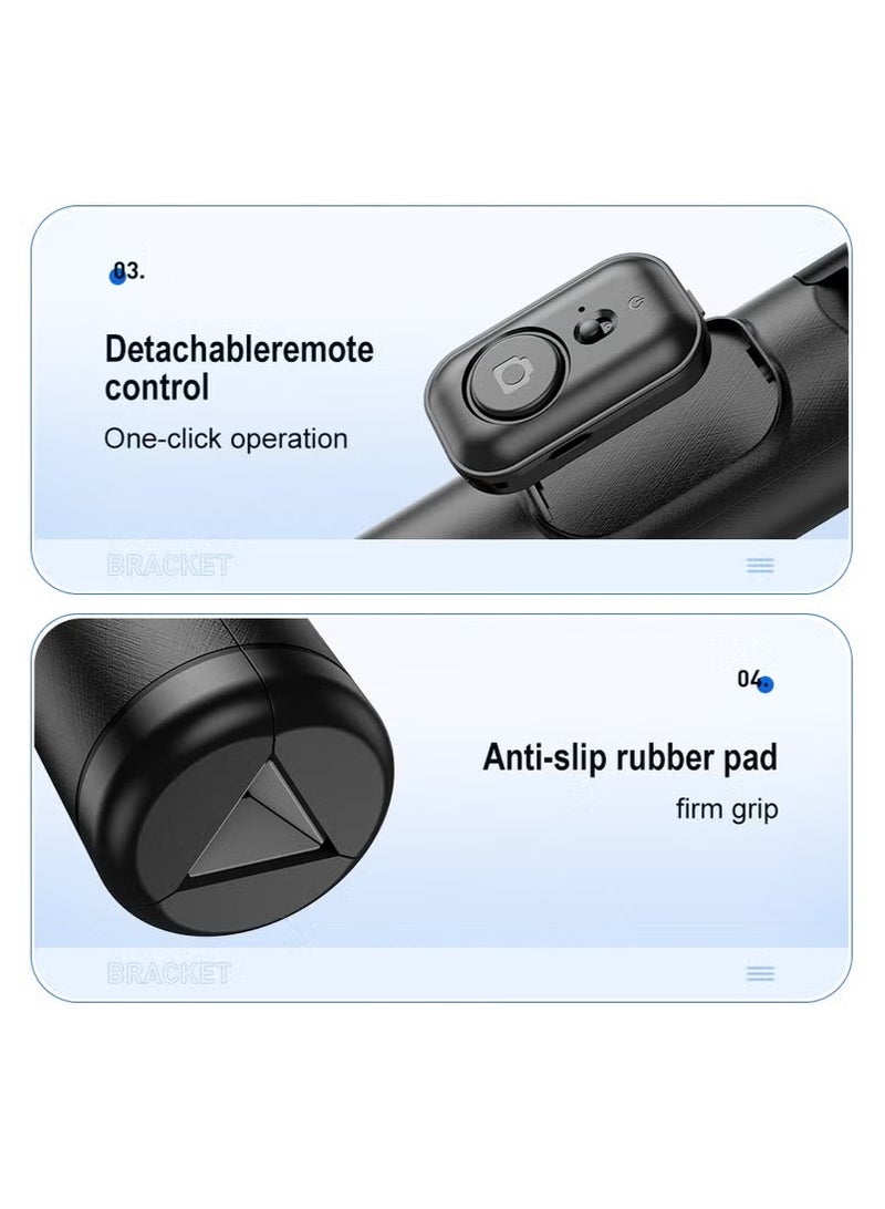 53‘’Selfie Stick Tripod with fill light, Extendable Aluminum Tripod with Rechargeable Bluetooth Remote, Compatible with iPhone and Android Smartphones, Perfect for Travel, Vlog, Video and Photo - Image 5