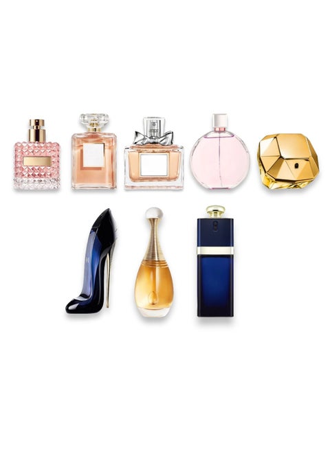 مجموعة عطور متنوعة كلاسيك للنساء 25 مل (8 قطع)