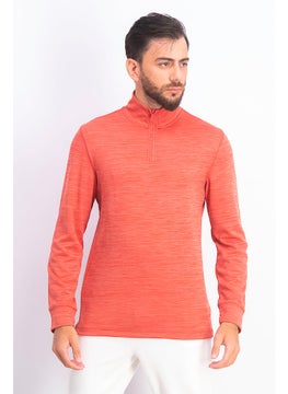 Men Long Sleeve Quarter,Zip Tech Sweater, Melone