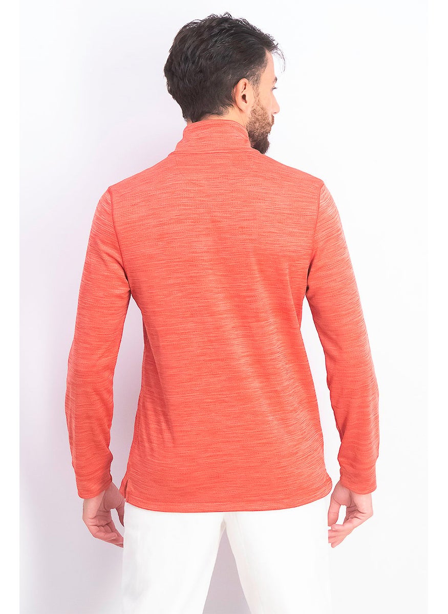 Club Room - Men Long Sleeve Quarter,Zip Tech Sweater, Melone - Image 1