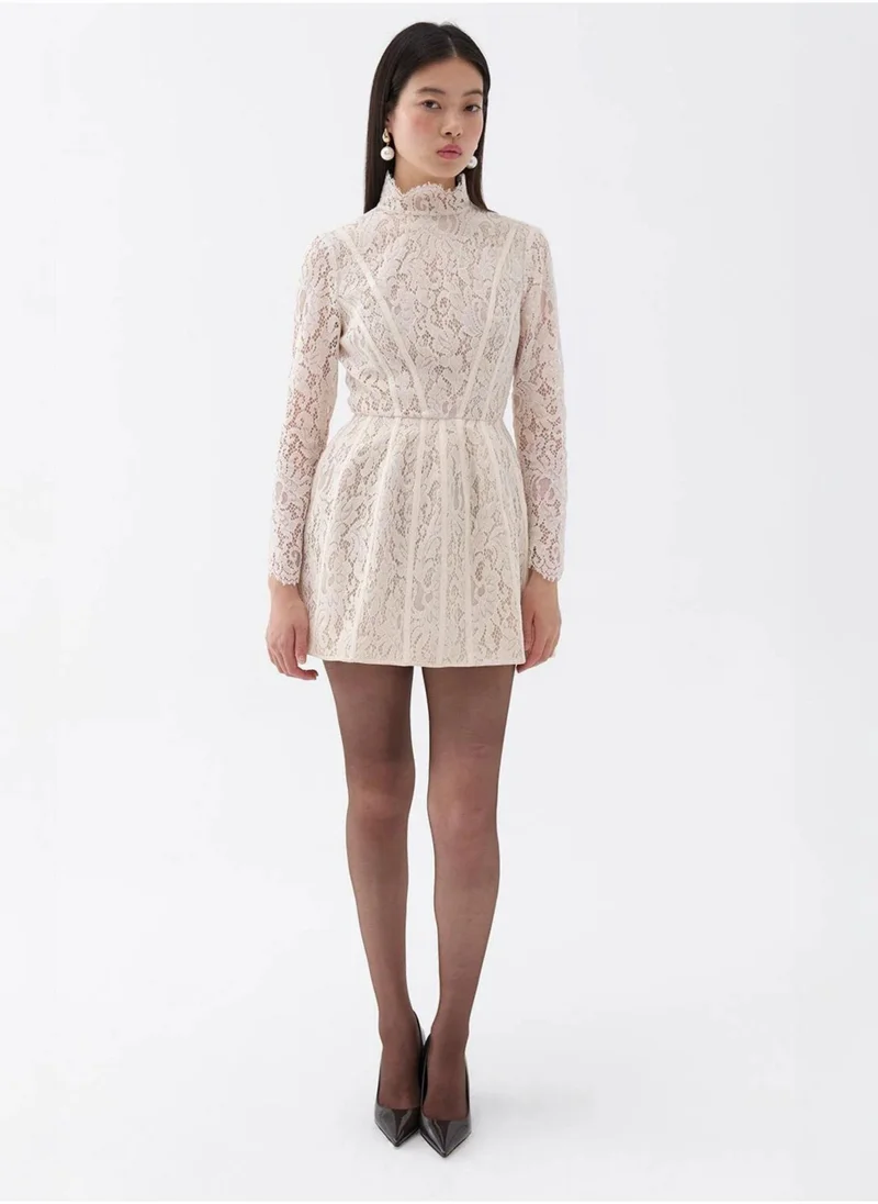 Nocturne Lace Design Mini Dress