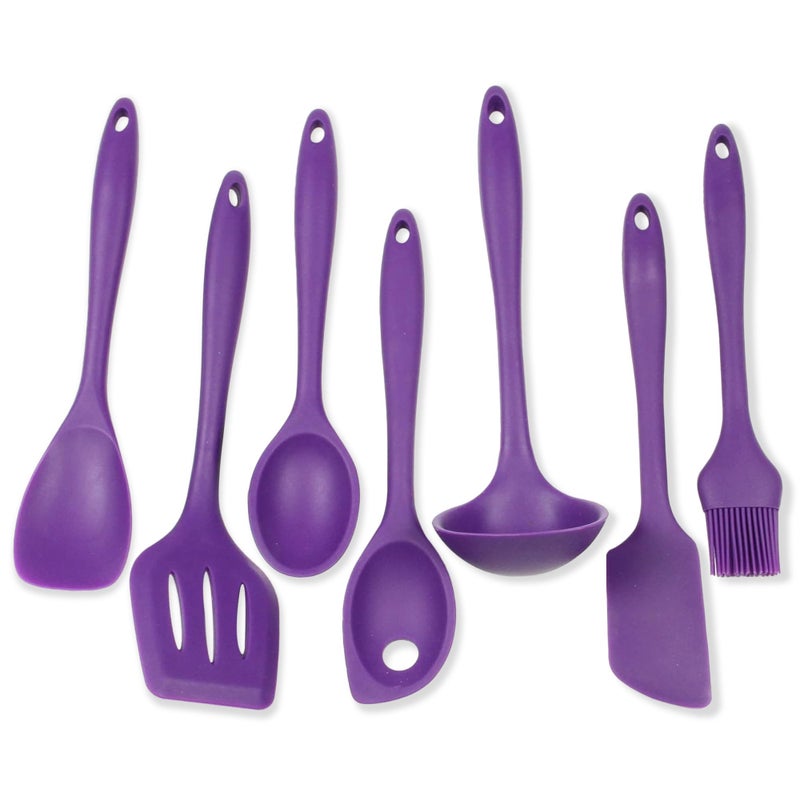 Chef Craft Premium Silicone Kitchen Tool and Utensil Set 7 Piece Purple