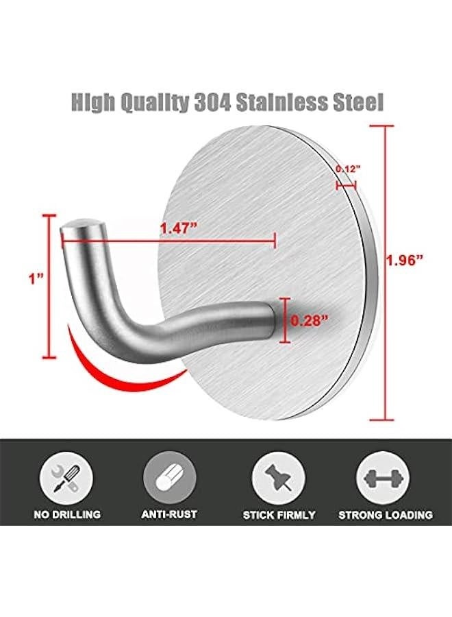 خطاطيف حائط لزجة ذاتية اللصق لتعليق المناشف والسترات، خطاطيف لزجة لتعليق الجباب الثقيلة للمساحات المختلفة مثل الحمام والمكتب والمطبخ، شماعات مناشف ستانلس ستيل من سونتي، لا حاجة للحفر أو الغراء - 6 قطع - Image 3