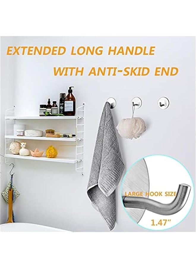 خطاطيف حائط لزجة ذاتية اللصق لتعليق المناشف والسترات، خطاطيف لزجة لتعليق الجباب الثقيلة للمساحات المختلفة مثل الحمام والمكتب والمطبخ، شماعات مناشف ستانلس ستيل من سونتي، لا حاجة للحفر أو الغراء - 6 قطع - Image 2