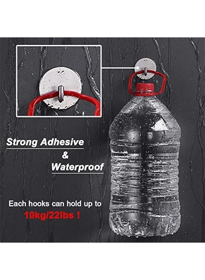 خطاطيف حائط لزجة ذاتية اللصق لتعليق المناشف والسترات، خطاطيف لزجة لتعليق الجباب الثقيلة للمساحات المختلفة مثل الحمام والمكتب والمطبخ، شماعات مناشف ستانلس ستيل من سونتي، لا حاجة للحفر أو الغراء - 6 قطع - Image 4