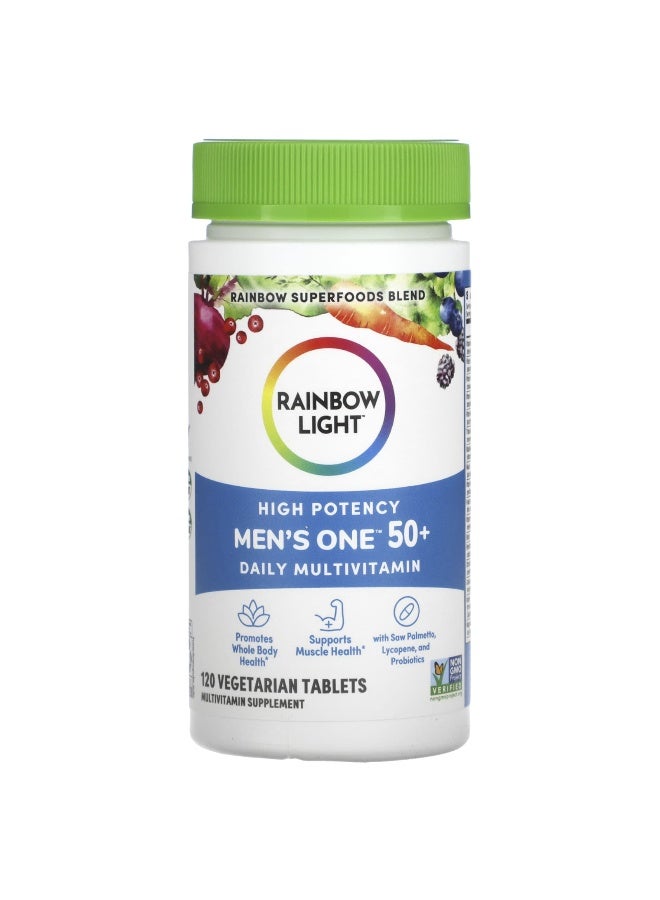 Rainbow Light راينبو لايت، فيتامينات متعددة للرجال 50+ يومياً، قوة عالية، 120 قرص نباتي (قد يختلف التعبئة)  - Image 3