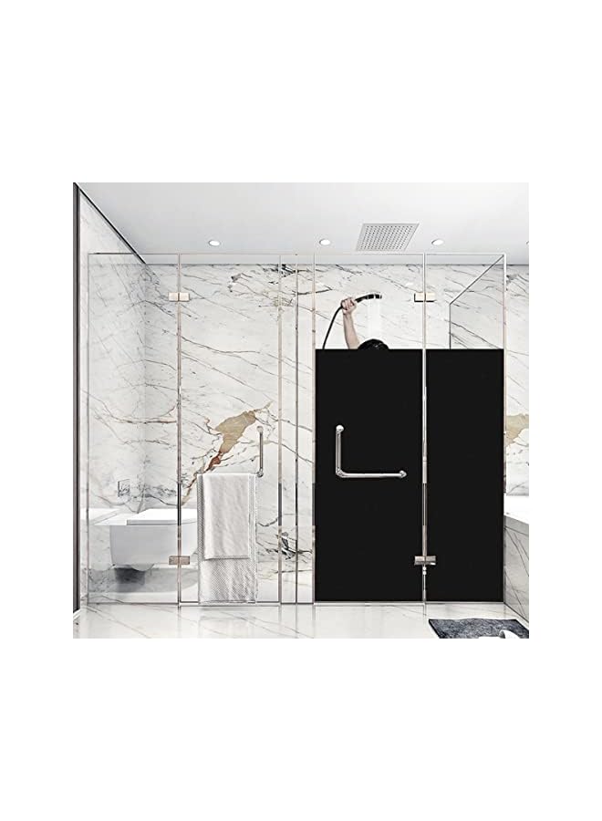 The Bros فيلم نافذة بدون لاصق لاصق ثابت للخصوصية 2 لفة (200 * 45 سم / لفة) حجب كامل 100% للأشعة فوق البنفسجية فيلم تظليل نافذة أسود قابل للإزالة غلاف مصنفر - Image 4