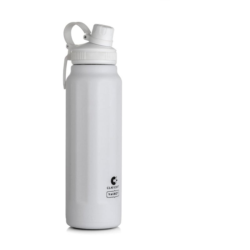 Clay Craft Vacbott Zoro Double Walled 24 Hours Hot and Cold Water Bottle900ml 1PIECEImpress White Leak ProofEasy to carryGym BottleHomeKitchenHikingTravel BottleBIS CertifiedMade in India - Image 1