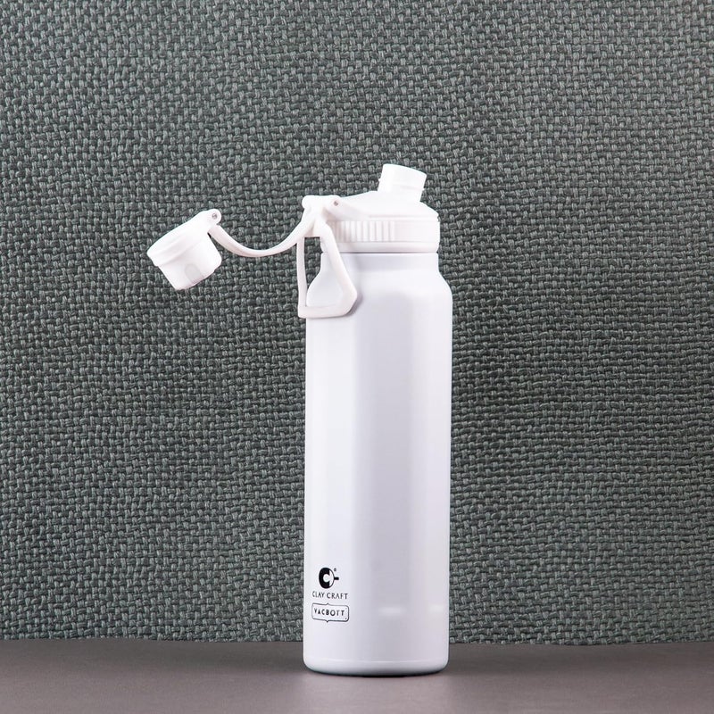 Clay Craft Vacbott Zoro Double Walled 24 Hours Hot and Cold Water Bottle900ml 1PIECEImpress White Leak ProofEasy to carryGym BottleHomeKitchenHikingTravel BottleBIS CertifiedMade in India - Image 2