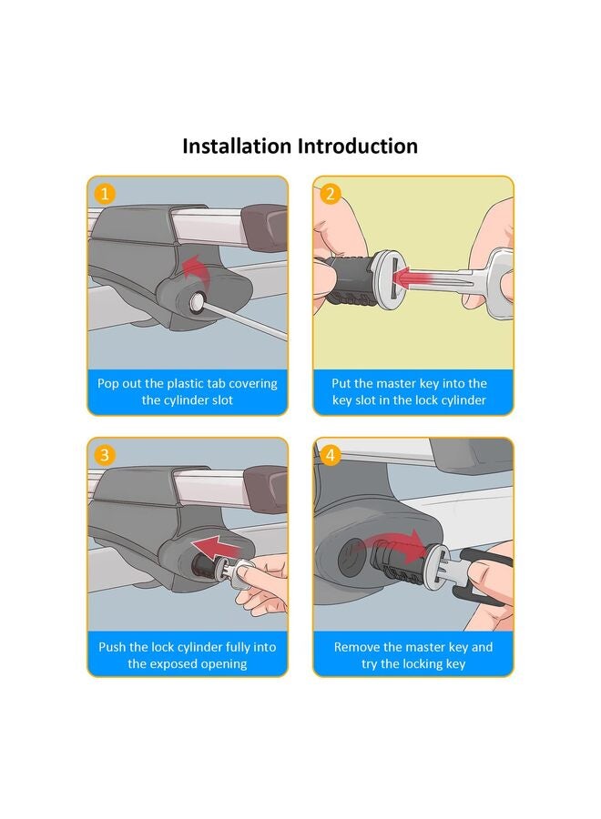 4 PCS Lock Cores, Replacement for Rack Core, Key Cylinder, Roof Cargo Lock, Roof Rack Locks, Cross Bars, Towers - Image 4