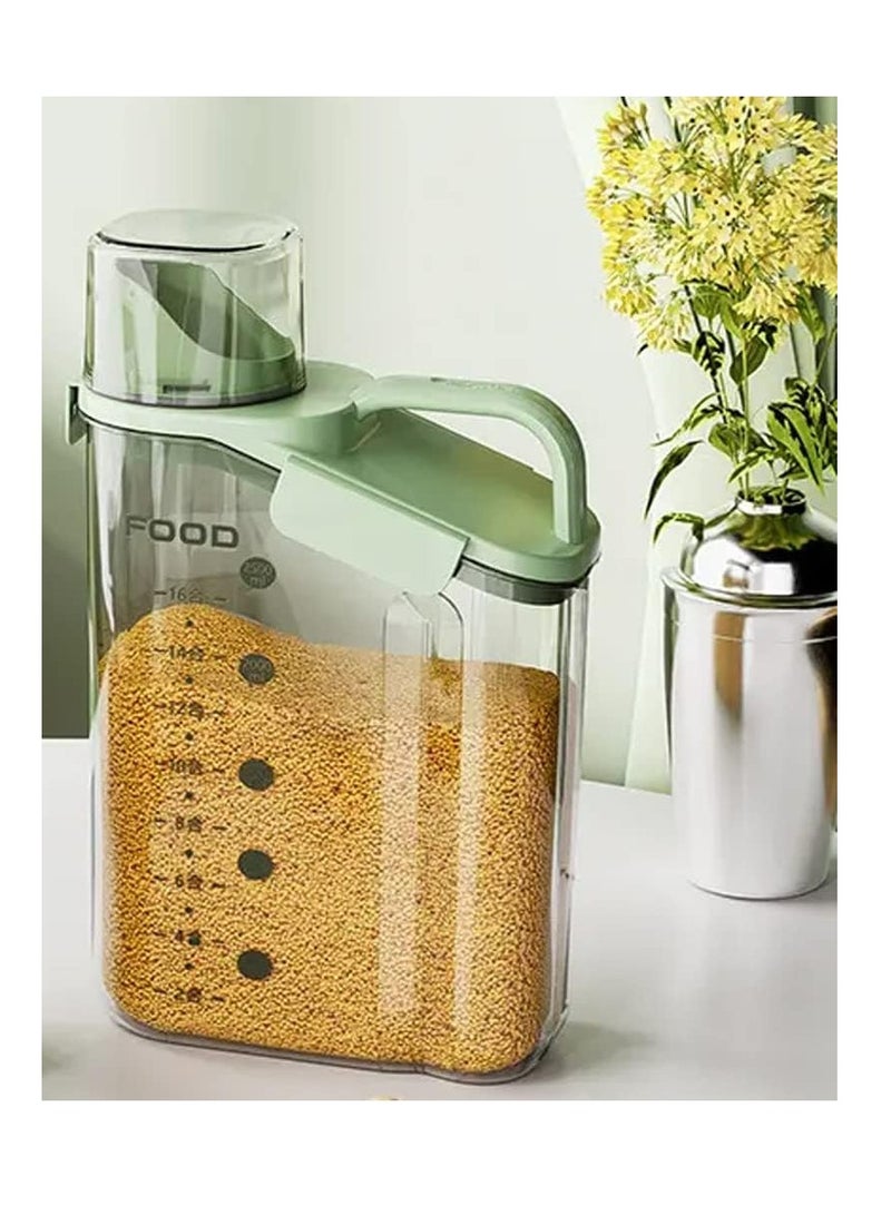 Premify 3Pcs Cereal Containers Set | Premium Quality 2.8L / 2.8KG Capacity Airtight Food Storage Container | BPA Free Plastic Rice Storage Bin/Dispenser + Measuring Cup & Pour Spout  - Image 3