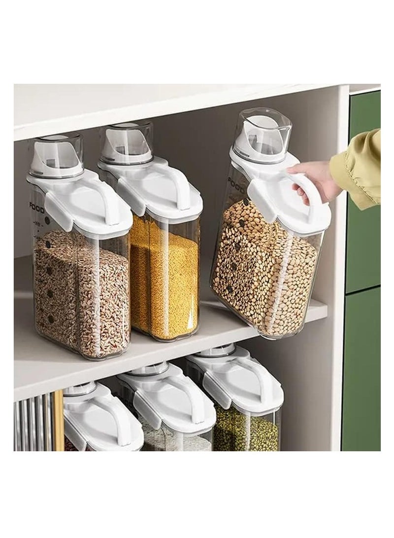 Premify 3Pcs Cereal Containers Set | Premium Quality 2.8L / 2.8KG Capacity Airtight Food Storage Container | BPA Free Plastic Rice Storage Bin/Dispenser + Measuring Cup & Pour Spout  - Image 2