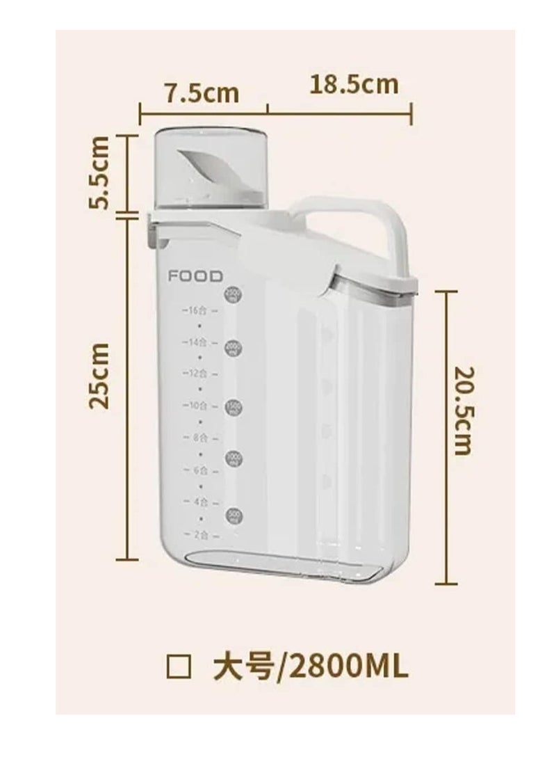 Premify 3Pcs Cereal Containers Set | Premium Quality 2.8L / 2.8KG Capacity Airtight Food Storage Container | BPA Free Plastic Rice Storage Bin/Dispenser + Measuring Cup & Pour Spout  - Image 4