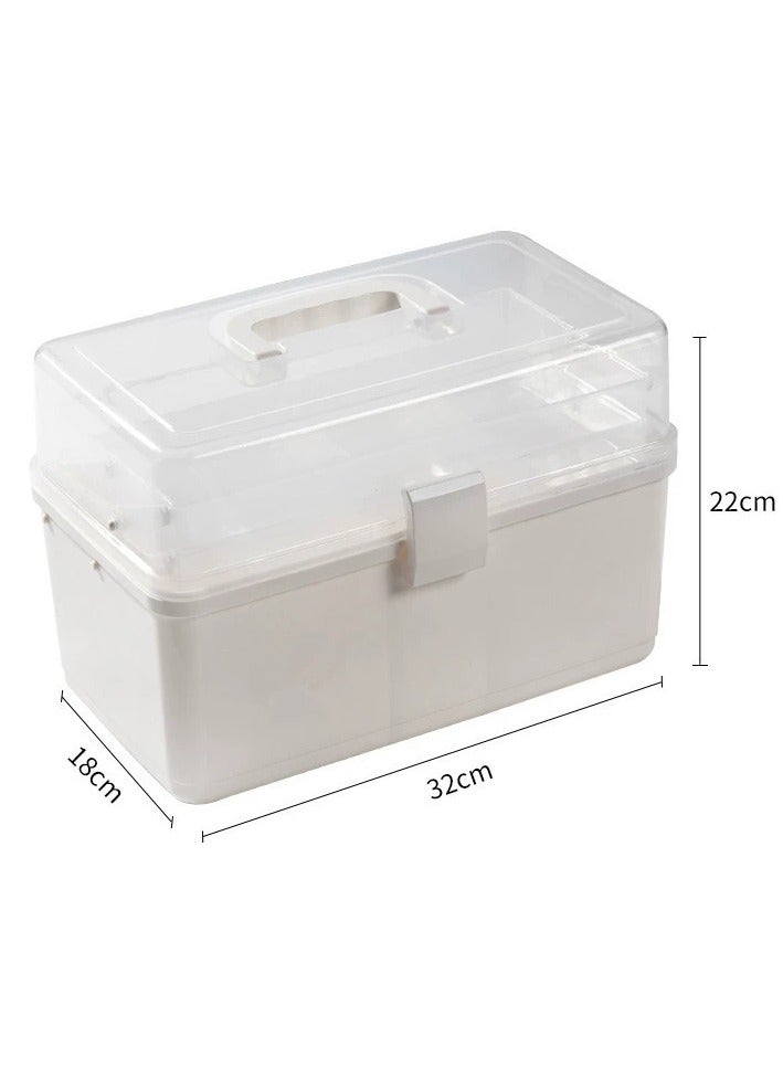 3 Tier Medicine Storage Box Home Medicine Chest  First Aid Kit with Portable Handle and Security Lock  for Home Outdoor Use  - Image 2