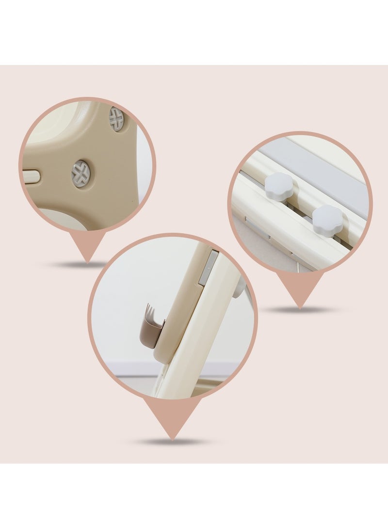 Little Story Drawing Board with Chair, Magnetic Numbers, 5 Color Pen and Eraser- Beige - Image 3