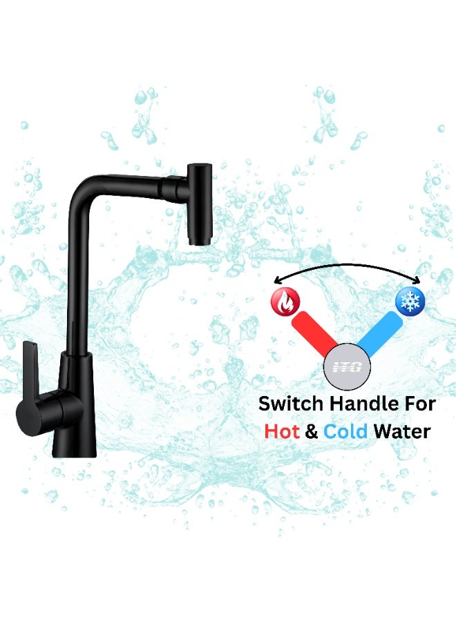 ITG Wall Mounted Stainless Steel Kitchen Faucet – Matte Black, SASO Certified, 5-Year Warranty  - Image 2