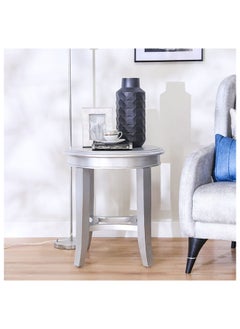 DANUBE HOME Busselton End Table Multifunctional Living Room Table Space Saving Side Table Modern Design Furniture For Home Bedroom L 55 x W 55 x H 60 cm Silver  - Image 1