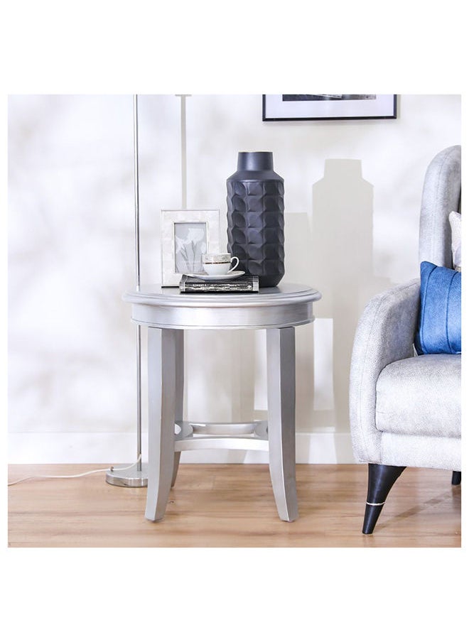 DANUBE HOME Busselton End Table Multifunctional Living Room Table Space Saving Side Table Modern Design Furniture For Home Bedroom L 55 x W 55 x H 60 cm Silver  - Image 1