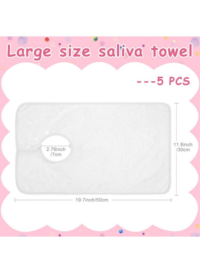 Hercicy Hercicy Full Coverage Pullover Toddler Baby Bibs Terry Cloth Bibs with Snap Button for 0-4 Years Unisex Feeding Drooling(White,5 Pcs) - Image 1